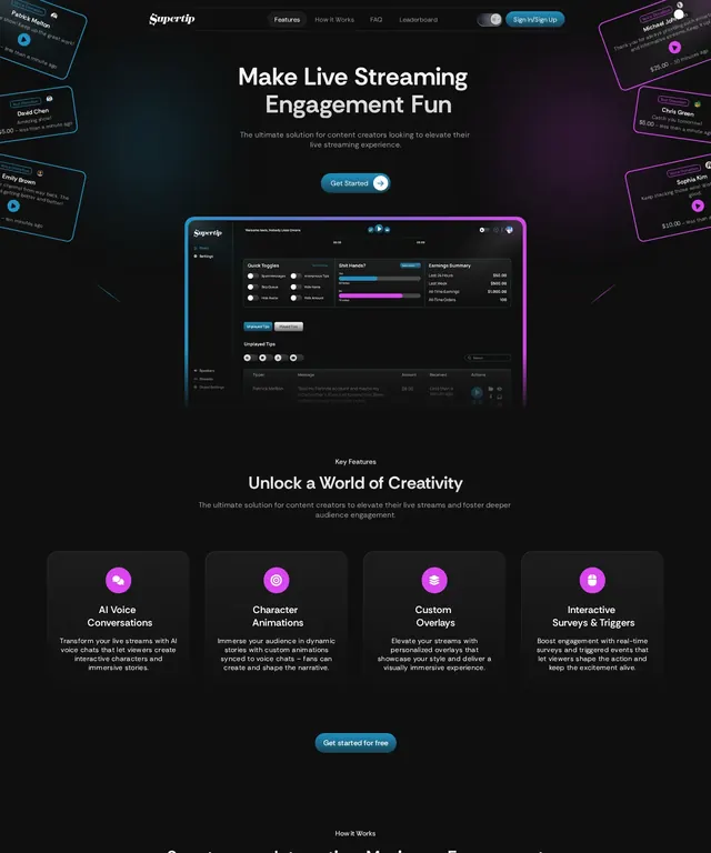 SuperTip — Digital tipping platform website