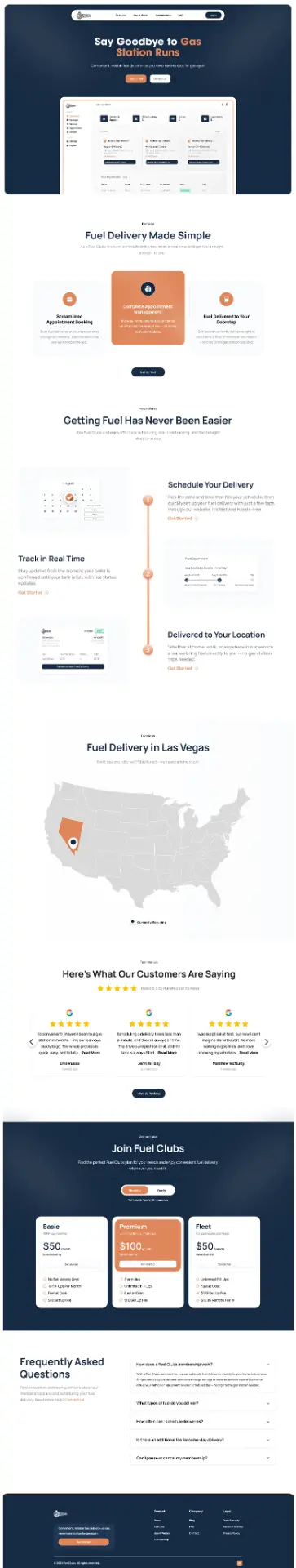 Fuel Clubs — Mobile fuel delivery platform website