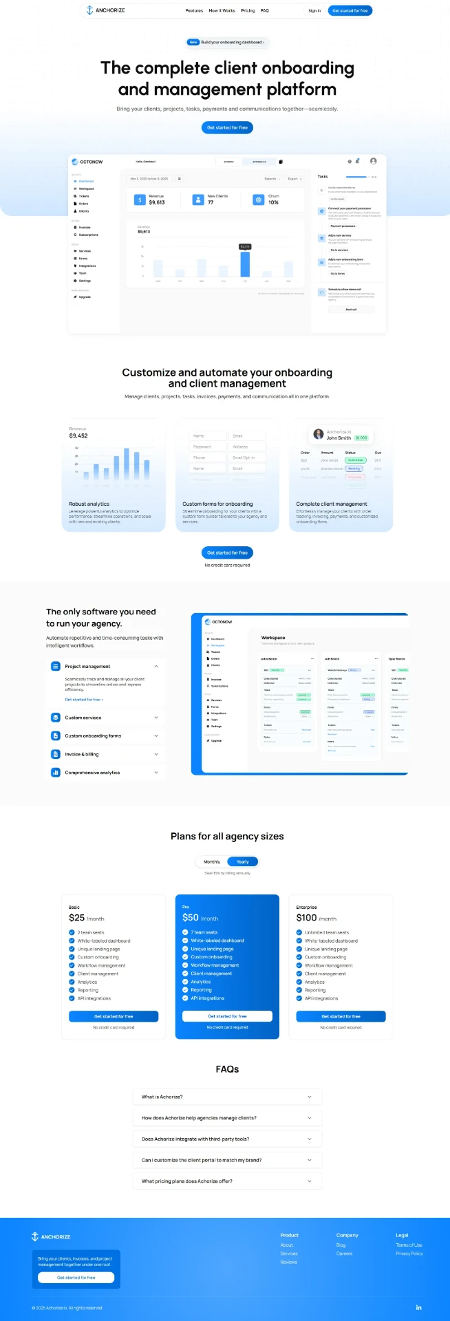 Anchorize — Client onboarding platform website